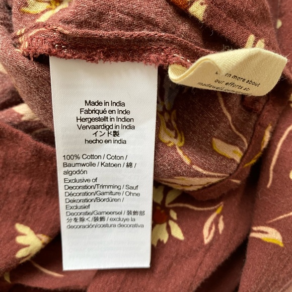 Madewell Lucie Smocked Square Neck Cotton Peplum Blouse - Picture 4 of 4